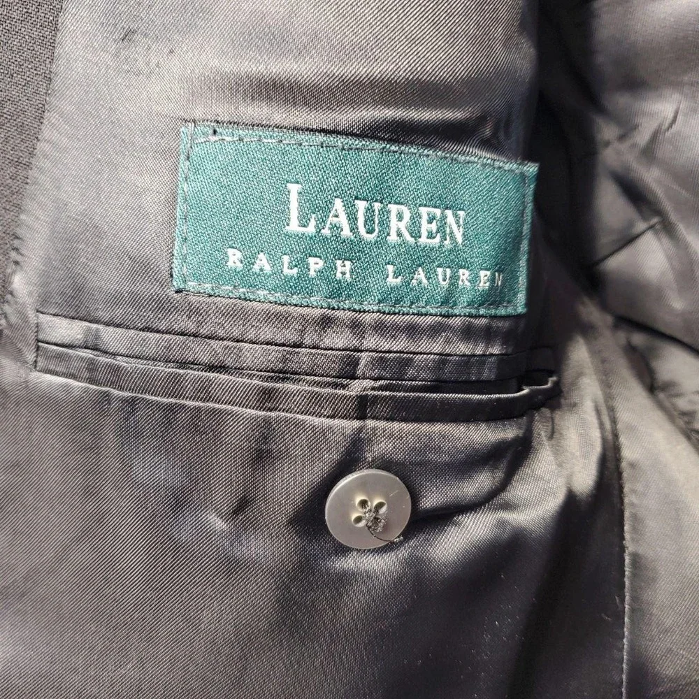 VTG‎ Lauren Ralph Lauren Pinstripe Blazer Jacket 42T Wool Alpaca Made in Canada